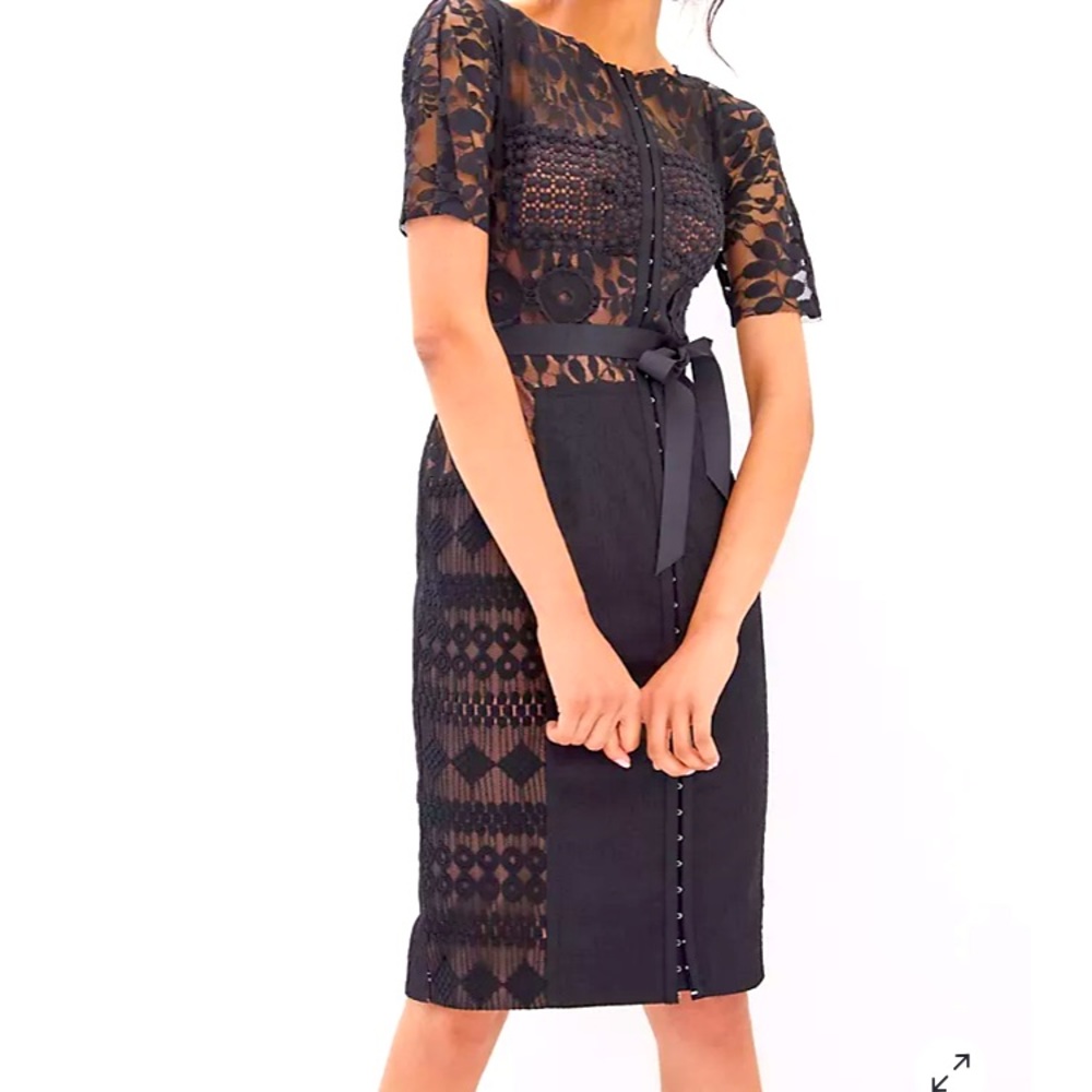 Anthropologie Navy lace dress